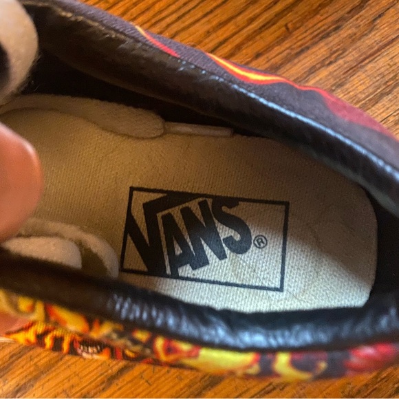 Vans Old Skool Low Flame Hotrod Skateboard Sneakers Size Mens 5 Black Red - Picture 8 of 8